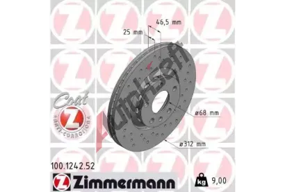 ZIMMERMANN Brzdov kotou drkovan SPORT COAT Z - 312 mm ZIM 100.1242.52, 100.1242.52