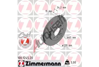 ZIMMERMANN Brzdov kotou COAT Z - 239 mm ZIM 100.1245.20, 100.1245.20