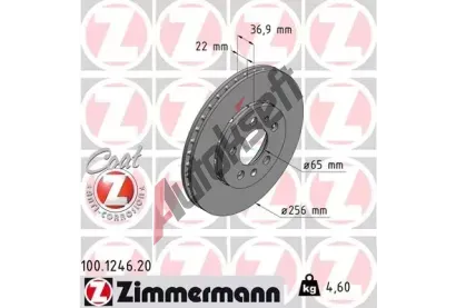 ZIMMERMANN Brzdov kotou COAT Z - 256 mm ZIM 100.1246.20, 100.1246.20