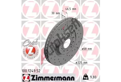 ZIMMERMANN Brzdov kotou drkovan SPORT COAT Z - 320 mm ZIM 100.1249.52, 100.1249.52