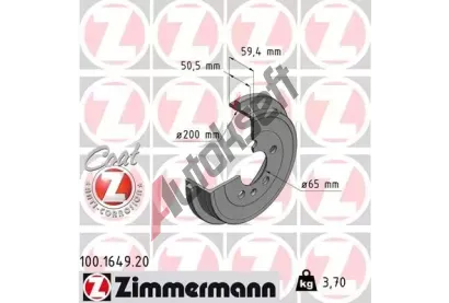 ZIMMERMANN Brzdov buben COAT Z - 200 mm ZIM 100.1649.20, 100.1649.20