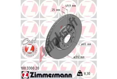 ZIMMERMANN Brzdov kotou COAT Z - 312 mm ZIM 100.3300.20, 100.3300.20