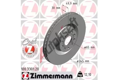 ZIMMERMANN Brzdov kotou COAT Z - 345 mm ZIM 100.3301.20, 100.3301.20