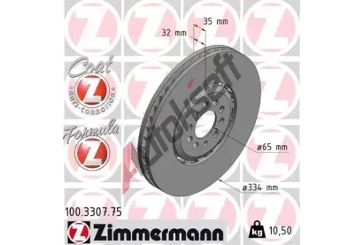 ZIMMERMANN Brzdov kotou FORMULA Z - 334 mm ZIM 100.3307.75, 100.3307.75