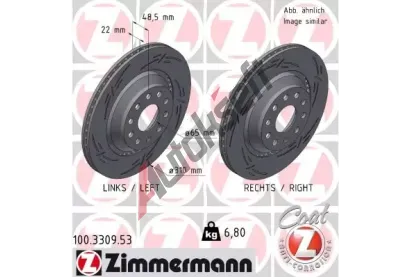 ZIMMERMANN Brzdov kotou BLACK Z 310 mm ZIM 100.3309.53, 100.3309.53