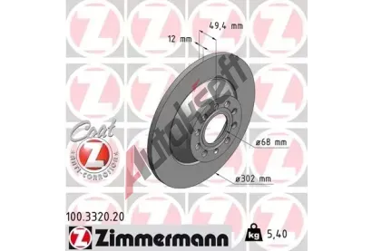 ZIMMERMANN Brzdov kotou COAT Z - 302 mm ZIM 100.3320.20, 100.3320.20