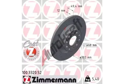 ZIMMERMANN Brzdov kotou SPORT COAT Z - 302 mm ZIM 100.3320.52, 100.3320.52