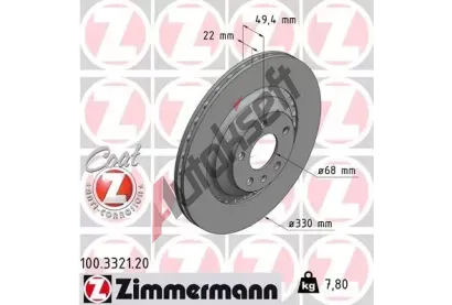 ZIMMERMANN Brzdov kotou COAT Z - 330 mm ZIM 100.3321.20, 100.3321.20