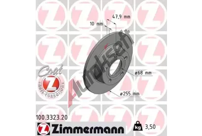 ZIMMERMANN Brzdov kotou COAT Z - 255 mm ZIM 100.3323.20, 100.3323.20