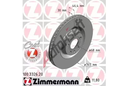 ZIMMERMANN Brzdov kotou COAT Z - 345 mm ZIM 100.3326.20, 100.3326.20