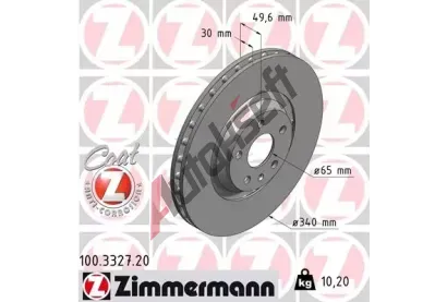 ZIMMERMANN Brzdov kotou COAT Z - 340 mm ZIM 100.3327.20, 100.3327.20