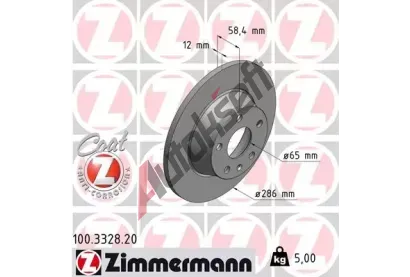 ZIMMERMANN Brzdov kotou COAT Z - 286 mm ZIM 100.3328.20, 100.3328.20