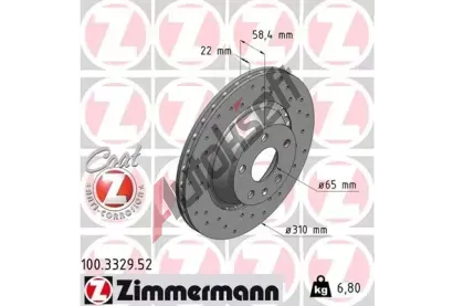 ZIMMERMANN Brzdov kotou SPORT COAT Z - 310 mm ZIM 100.3329.52, 100.3329.52