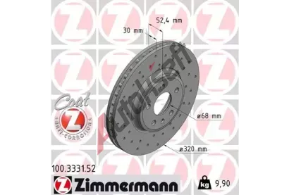 ZIMMERMANN Brzdov kotou drkovan SPORT COAT Z - 320 mm ZIM 100.3331.52, 100.3331.52