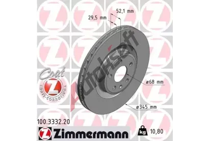 ZIMMERMANN Brzdov kotou COAT Z - 345 mm ZIM 100.3332.20, 100.3332.20