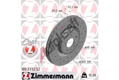 ZIMMERMANN Brzdov kotou drkovan SPORT COAT Z - 345 mm ZIM 100.3332.52, 100.3332.52