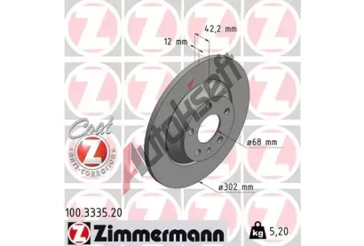 ZIMMERMANN Brzdov kotou COAT Z - 302 mm ZIM 100.3335.20, 100.3335.20