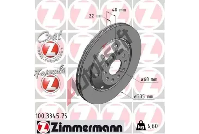 ZIMMERMANN Brzdov kotou FORMULA Z - 335 mm ZIM 100.3345.75, 100.3345.75