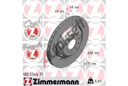 ZIMMERMANN Brzdov kotou FORMULA Z - 335 mm ZIM 100.3346.75, 100.3346.75
