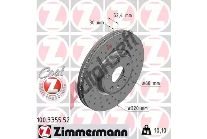 ZIMMERMANN Brzdov kotou SPORT COAT Z - 320 mm ZIM 100.3355.52, 100.3355.52