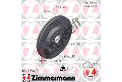 ZIMMERMANN Brzdov kotou BLACK Z - 345 mm ZIM 100.3356.55, 100.3356.55
