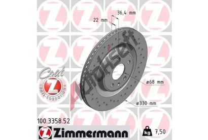 ZIMMERMANN Brzdov kotou SPORT COAT Z - 330 mm ZIM 100.3358.52, 100.3358.52