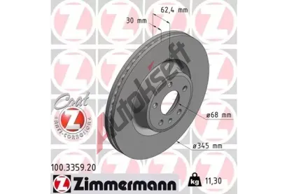 ZIMMERMANN Brzdov kotou COAT Z - 345 mm ZIM 100.3359.20, 100.3359.20