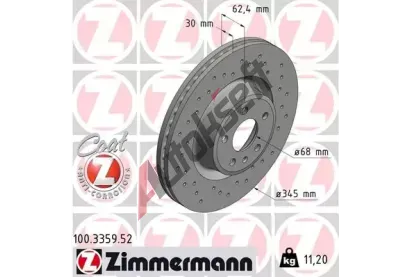 ZIMMERMANN Brzdov kotou SPORT COAT Z - 345 mm ZIM 100.3359.52, 100.3359.52
