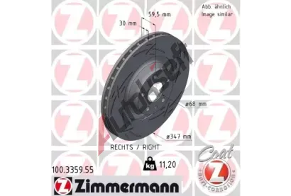 ZIMMERMANN Brzdov kotou BLACK Z 345 mm ZIM 100.3359.55, 100.3359.55