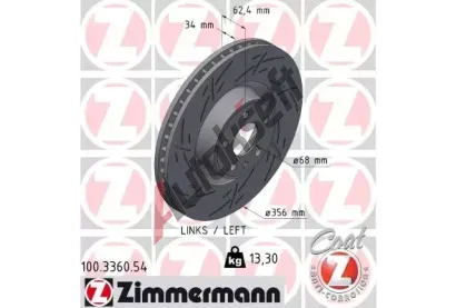 ZIMMERMANN Brzdový kotouč BLACK Z - 356 mm ZIM 100.3360.54, 100.3360.54 ZIMMERMANN Brzdový kotouč BLACK Z - 356 mm ZIM 100.3360.54, 100.3360.54