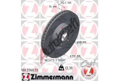 ZIMMERMANN Brzdový kotouč BLACK Z - 356 mm ZIM 100.3360.55, 100.3360.55 ZIMMERMANN Brzdový kotouč BLACK Z - 356 mm ZIM 100.3360.55, 100.3360.55