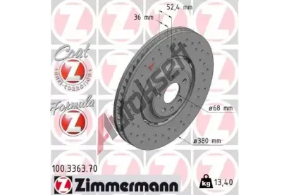 ZIMMERMANN Brzdov kotou FORMULA Z COAT Z - 380 mm ZIM 100.3363.70, 100.3363.70