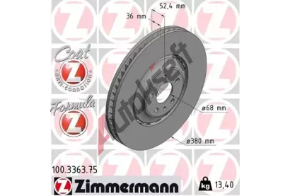 ZIMMERMANN Brzdov kotou FORMULA Z COAT Z - 380 mm ZIM 100.3363.75, 100.3363.75