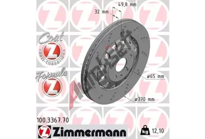 ZIMMERMANN Brzdov kotou FORMULA Z COAT Z - 370 mm ZIM 100.3367.70, 100.3367.70