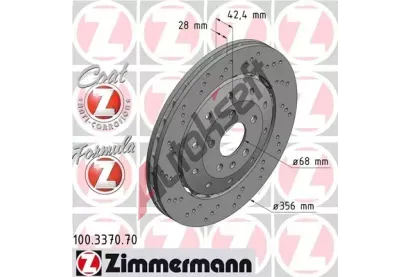 ZIMMERMANN Brzdov� kotou� FORMULA Z COAT Z - 356 mm ZIM 100.3370.70, 100.3370.70