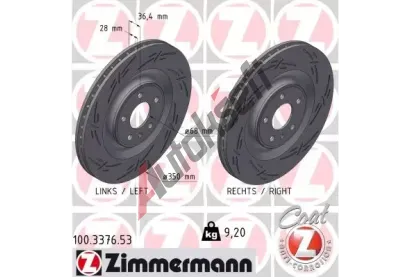 ZIMMERMANN Brzdov kotou BLACK Z - 350 mm ZIM 100.3376.53, 100.3376.53