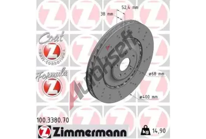ZIMMERMANN Brzdov kotou FORMULA Z COAT Z - 400 mm ZIM 100.3380.70, 100.3380.70