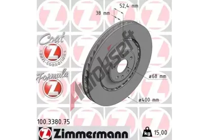 ZIMMERMANN Brzdov kotou FORMULA Z COAT Z - 400 mm ZIM 100.3380.75, 100.3380.75