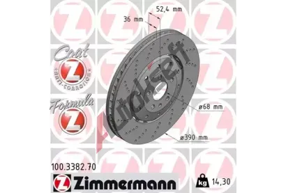ZIMMERMANN Brzdov kotou FORMULA Z COAT Z - 390 mm ZIM 100.3382.70, 100.3382.70