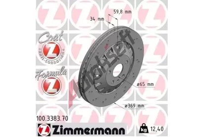 ZIMMERMANN Brzdový kotouč FORMULA Z COAT Z - 369 mm ZIM 100.3383.70, 100.3383.70 ZIMMERMANN Brzdový kotouč FORMULA Z COAT Z - 369 mm ZIM 100.3383.70, 100.3383.70
