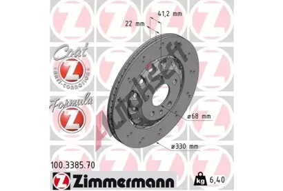 ZIMMERMANN Brzdov kotou FORMULA Z COAT Z - 330 mm ZIM 100.3385.70, 100.3385.70