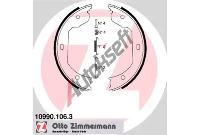 ZIMMERMANN Sada brzdovch elist parkovac brzdy ZIM 10990.106.3, 10990.106.3