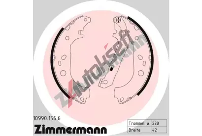 ZIMMERMANN Sada brzdových čelistí ZIM 10990.156.6, 10990.156.6 ZIMMERMANN Sada brzdových čelistí ZIM 10990.156.6, 10990.156.6
