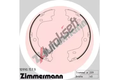 ZIMMERMANN Sada brzdov�ch �elist� parkovac� brzdy ZIM 10990.157.9, 10990.157.9