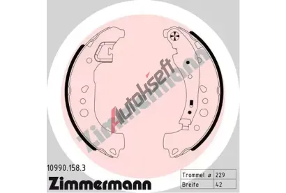 ZIMMERMANN Sada brzdových čelistí ZIM 10990.158.3, 10990.158.3 ZIMMERMANN Sada brzdových čelistí ZIM 10990.158.3, 10990.158.3