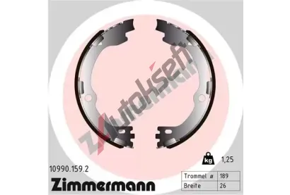ZIMMERMANN Sada brzdovch elist parkovac brzdy ZIM 10990.159.2, 10990.159.2