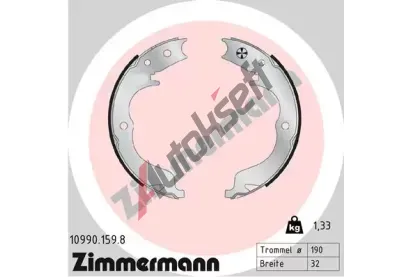 ZIMMERMANN Sada brzdovch elist parkovac brzdy ZIM 10990.159.8, 10990.159.8