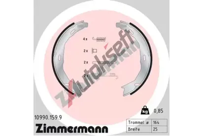 ZIMMERMANN Sada brzdovch elist parkovac brzdy ZIM 10990.159.9, 10990.159.9