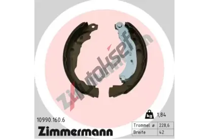 ZIMMERMANN Sada brzdovch elist parkovac brzdy ZIM 10990.160.6, 10990.160.6
