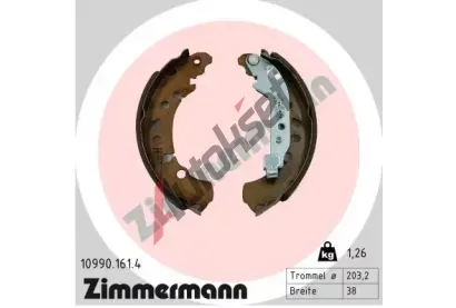 ZIMMERMANN Sada brzdových čelistí ZIM 10990.161.4, 10990.161.4 ZIMMERMANN Sada brzdových čelistí ZIM 10990.161.4, 10990.161.4